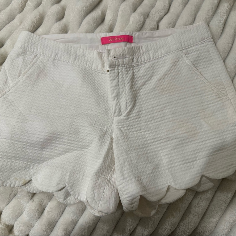 Lilly Pulitzer White High Waist Textured Shorts